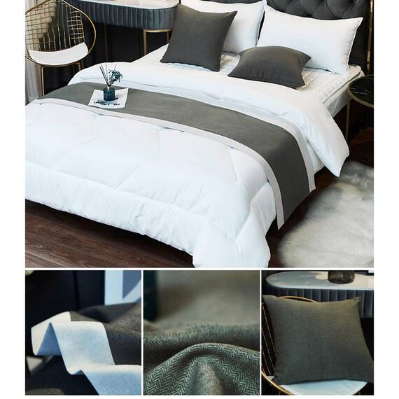 TTiiLoe Luxuriöser Bettläufer, Bettschal für Bettwäsche, Dekoration, moderne Decken, Tagesdecke, Hotel-Bettbezug, Schutz für Schlafzimmer, Braun, 50 x 260 cm für 2 m Bett