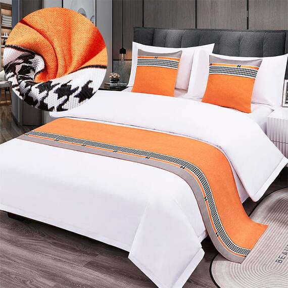 TTiiLoe Luxuriöser Bettläufer, Bettschal für Bettwäsche, Dekoration, moderne Decken, Tagesdecke, Hotel-Bettbezug, Schutz für Schlafzimmer, Orange, 50 x 210 cm für 1,5 m Bett