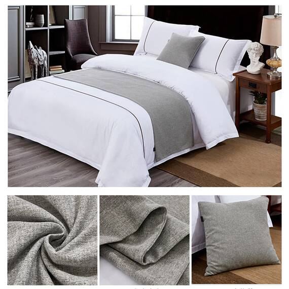 TTiiLoe Luxuriöser Bettläufer, Bettschal für Bettwäsche, Dekoration, moderne Decken, Tagesdecke, Hotel-Bettbezug, Schutz für Schlafzimmer, grau, 50 x 210 cm für 1,5 m Bett