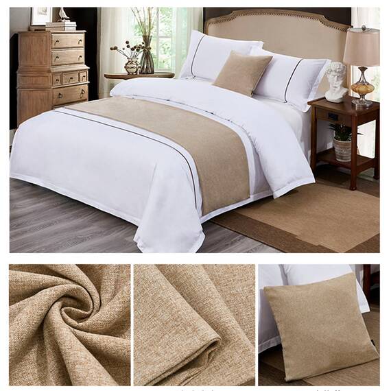 TTiiLoe Luxuriöser Bettläufer, Bettschal für Bettwäsche, Dekoration, moderne Decken, Tagesdecke, Hotel-Bettbezug, Schutz für Schlafzimmer, Khaki, 50 x 180 cm für 1,2 m Bett