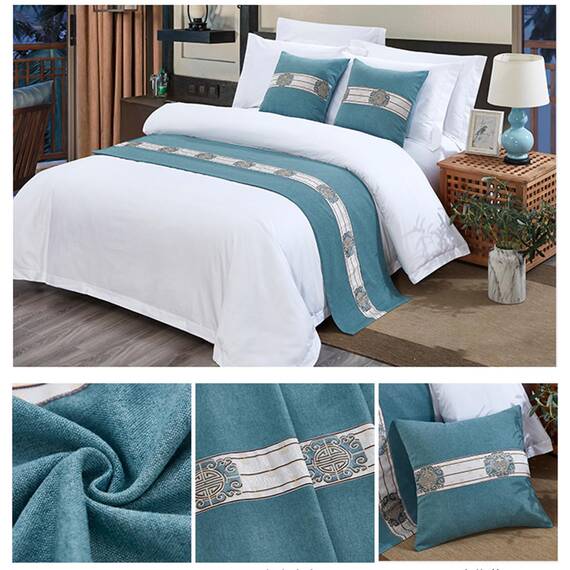 TTiiLoe Luxuriöser Bettläufer, Bett-Schal für Bettwäsche, Dekoration, moderne Decken, Tagesdecke, Hotel-Bettbezug, Schutz für Schlafzimmer, Grün, 50 x 210 cm für 1,5 m Bett