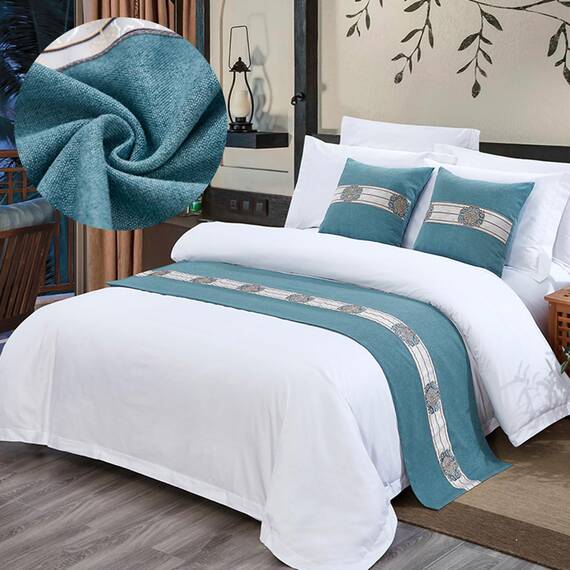 TTiiLoe Luxuriöser Bettläufer, Bett-Schal für Bettwäsche, Dekoration, moderne Decken, Tagesdecke, Hotel-Bettbezug, Schutz für Schlafzimmer, Grün, 50 x 210 cm für 1,5 m Bett