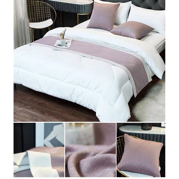 TTiiLoe Luxuriöser Bettläufer, Bettschal für Bettwäsche, Dekoration, moderne Decken, Tagesdecke, Hotel-Bettbezug, Schutz für Schlafzimmer, Lila, 50 x 160 cm für 1 m Bett