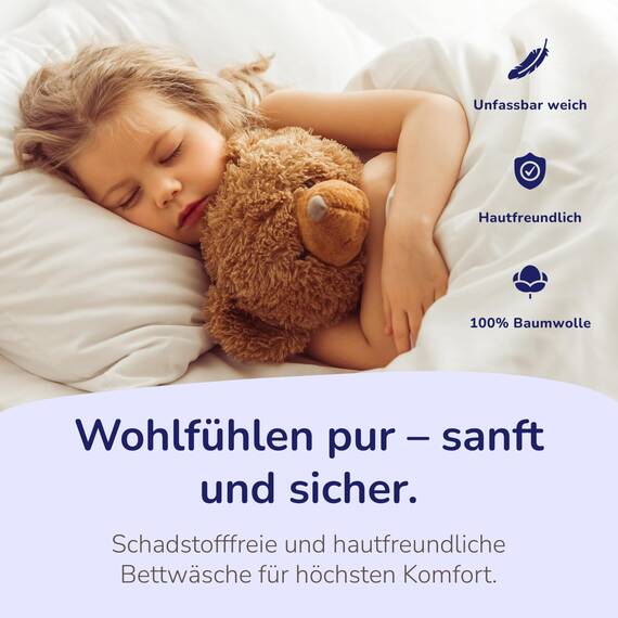 Träumschön Biber Bettwäsche Set 4tlg 135x200 cm + 80x80 cm – Flauschige Bettwäsche Hellblau – Weiche Winterbettwäsche Kariert - Atmungsaktiv, Warm & Hautfreundlich - 100% Baumwolle