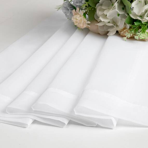 Aiyufeng 274 cm weiße durchsichtige Fenstervorhänge für Bauernhaus, Stangentasche, Voile, Fensterbehandlung, vertikale Paneele für Arbeitszimmer/Schlafzimmer/Wohnzimmer, Weiß, B 59 x L 108 cm, 2