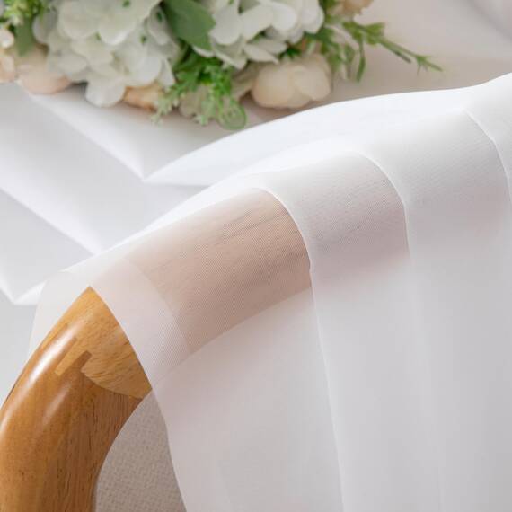 Aiyufeng 274 cm weiße durchsichtige Fenstervorhänge für Bauernhaus, Stangentasche, Voile, Fensterbehandlung, vertikale Paneele für Arbeitszimmer/Schlafzimmer/Wohnzimmer, Weiß, B 59 x L 108 cm, 2
