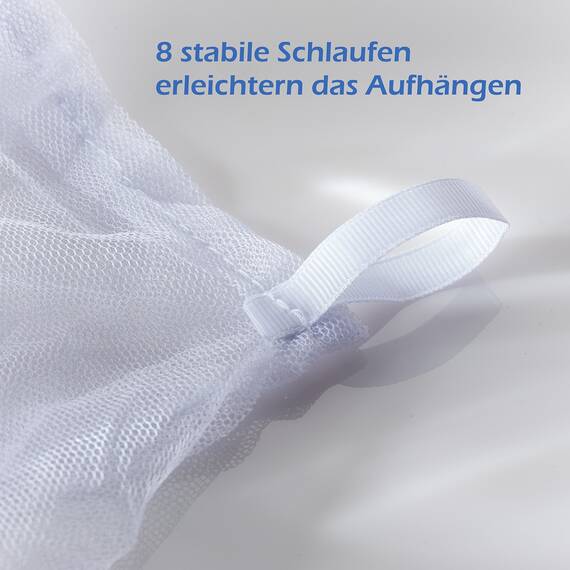 FREILUFTRAUM I Moskitonetz Reise für Doppelbett 220x200 weiß ohne Öffnungen – Mückennetz Bett Kastenform