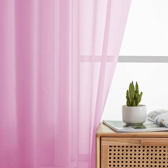 Aiyufeng Durchsichtige Vorhänge, 228 cm lang, 2 Paneele, halbtransparent, Voile-Vorhang, Stangentasche, durchsichtige Fenstervorhänge für Schlafzimmer, Bett, Baldachin, Wohnzimmer, Esszimmer,