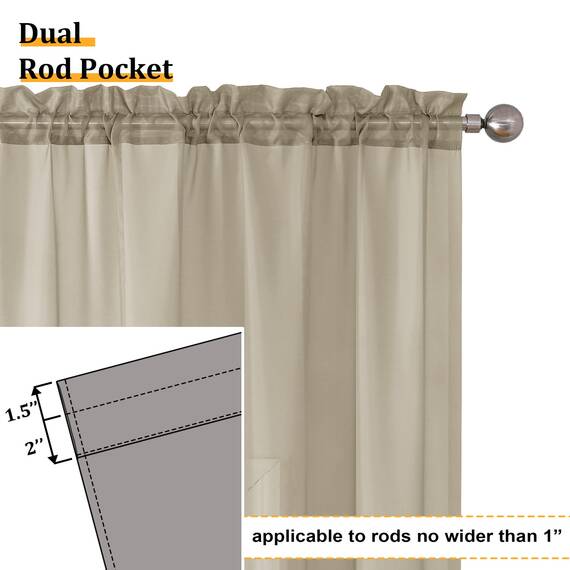 Aiyufeng Durchsichtige Vorhänge, 244 cm lang, 2 Paneele, halbtransparent, Voile, Stangentasche, durchsichtige Fenstervorhänge für Schlafzimmer, Bett, Baldachin, Wohnzimmer, Esszimmer, Hochzeit, Party,