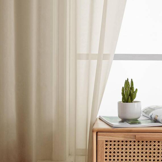 Aiyufeng Durchsichtige Vorhänge, 183 cm lang, 2 Paneele, halbtransparent, Voile, Stangentasche, durchsichtige Fenstervorhänge für Schlafzimmer, Bett, Baldachin, Wohnzimmer, Esszimmer, Hochzeit, Party,