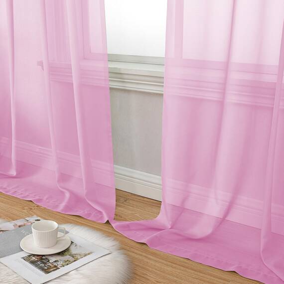Aiyufeng Durchsichtige Vorhänge, 228 cm lang, 2 Paneele, halbtransparent, Voile-Vorhang, Stangentasche, durchsichtige Fenstervorhänge für Schlafzimmer, Bett, Baldachin, Wohnzimmer, Esszimmer,