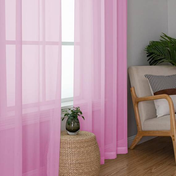 Aiyufeng Durchsichtige Vorhänge, 228 cm lang, 2 Paneele, halbtransparent, Voile-Vorhang, Stangentasche, durchsichtige Fenstervorhänge für Schlafzimmer, Bett, Baldachin, Wohnzimmer, Esszimmer,