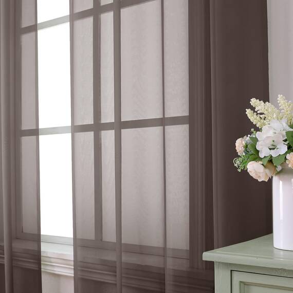 Aiyufeng Durchsichtige Vorhänge, 228 cm lang, 2 Paneele, solide Voile-Vorhang, stilvolle atmungsaktive Vorhänge, Fensterbehandlung für Kinderzimmer/Schlafzimmer/Wohnzimmer, 106 x 228 cm,