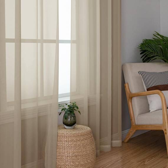 Aiyufeng Durchsichtige Vorhänge, 183 cm lang, 2 Paneele, halbtransparent, Voile, Stangentasche, durchsichtige Fenstervorhänge für Schlafzimmer, Bett, Baldachin, Wohnzimmer, Esszimmer, Hochzeit, Party,