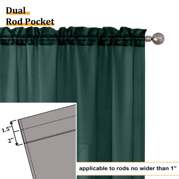 Aiyufeng Hunter Green Sheer Vorhang, 228,6 cm Länge, 2 Paneele für Wohnzimmer, lichtfilternde Voile, grüne Vorhänge für Schlafzimmer, Terrasse, Schiebetür, jeweils 106,7 x 228,6 cm (B x L)