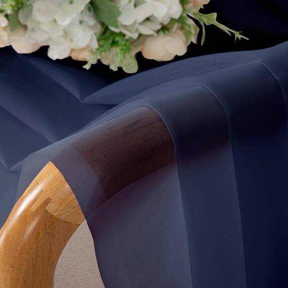 Aiyufeng Durchsichtige marineblaue Vorhänge, 213,4 cm Länge, 2 Paneele, luftig weich, für Wohnzimmer/Schlafzimmer, je 101,6 x 213,3 cm (B x L)