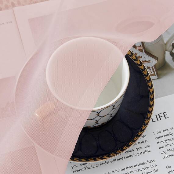 Aiyufeng Durchsichtige Vorhänge, 244 cm lang, 2 Paneele, lichtfilternd, weich, luftig, Voile, Stangentasche, Babyrosa, durchsichtige Fenstervorhänge für Schlafzimmer und Wohnzimmer, jeweils 106 x 248