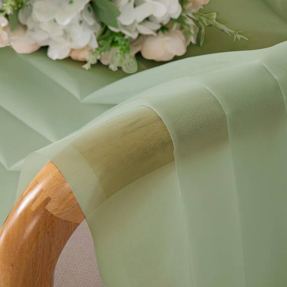 Aiyufeng Hellgrüne, durchsichtige Vorhänge, 213 cm lang, 2 Paneele für Wohnzimmer, lichtfilternde, grüne Fenstervorhänge für Schlafzimmer, jeweils 106,7 x 213,4 cm (B x L)