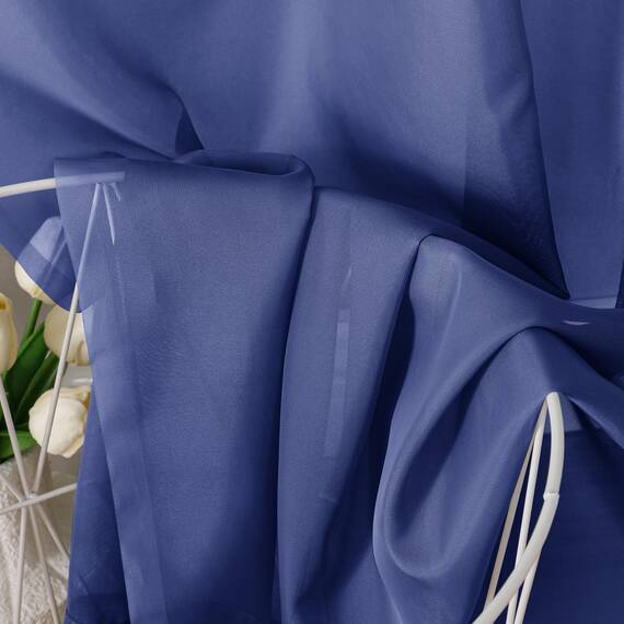 Aiyufeng Durchsichtige Vorhänge, 244 cm lang, 2 Paneele, halbtransparent, Voile, Stangentasche, blau, durchsichtige Fenstervorhänge für Schlafzimmer, Bett, Baldachin, Esszimmer, Hochzeit, Party,
