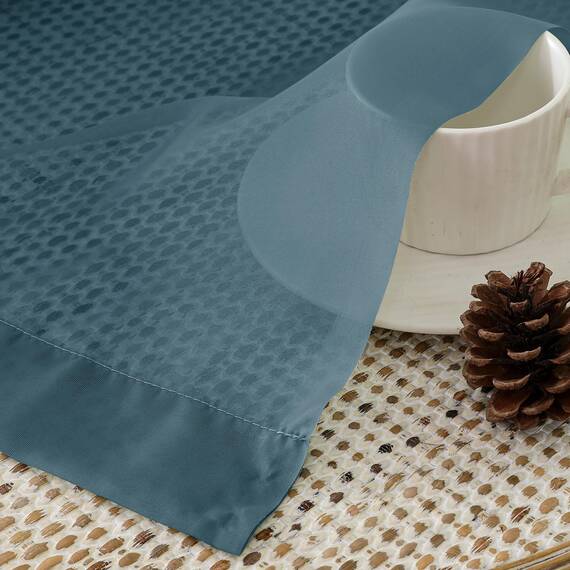 Aiyufeng Dusty Blue Sheer Curtains 114.3 cm Long Short Kitchen Window Treatment Solid Sheers Cafe Curtains Bathroom Voile Half Window Curtains 2 Panels, Rod Pocket, 106.7 cm Wx45 L