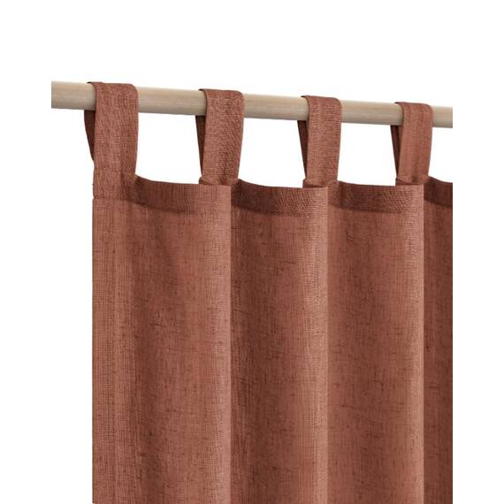 KOUFALL Terrakotta-Vorhänge aus Leinen-Mischgewebe für Wohnzimmer, 132 x 213 cm lang