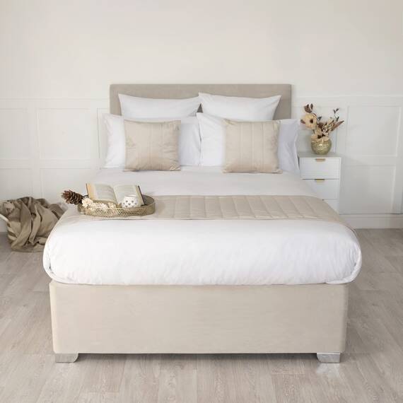 Belledorm Querbehang, 48,3 cm, Extra tief, Faltenvolant – verwandelt einen langweilig aussehenden Diwan – luxuriöses Velourslederimitat, leinen, Einzelbett