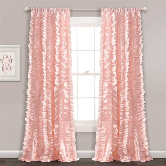 Lush Decor Belle Fenstervorhang für Wohnzimmer, Esszimmer, Schlafzimmer (Einzelvorhang), 213,4 x 137,2 cm, Blush