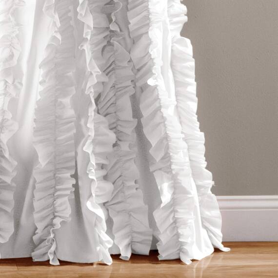 Lush Decor Belle Window Panel for Living, Dining Room, Bedroom (Single Curtain), 84" x 54", White
