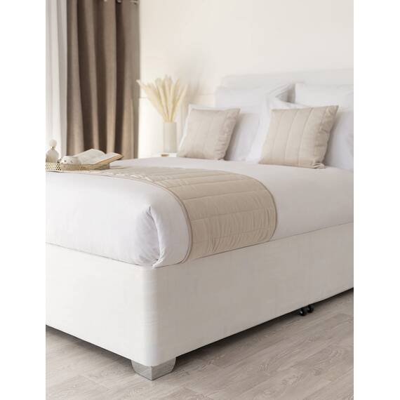 Belledorm 48,3 cm Extra tief Basis-Wickel-Volant-Bettlaken – verwandelt einen langweilig aussehenden Diwan-Bettsockel – luxuriöses Velourslederimitat (Elfenbeinweiß, Doppel)