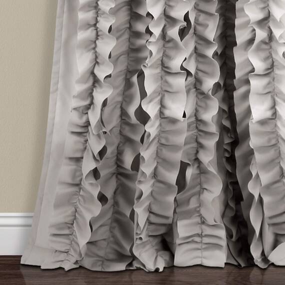 Lush Decor Belle Vintage Chic Fenstervorhang für Wohnzimmer, Esszimmer, Schlafzimmer (Einzelvorhang), 137,2 x 213,4 cm (B x L), Grau