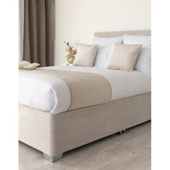 Belledorm Querbehang, 48,3 cm, Extra tief, Faltenvolant – verwandelt einen langweilig aussehenden Diwan – luxuriöses Velourslederimitat, leinen, King Size