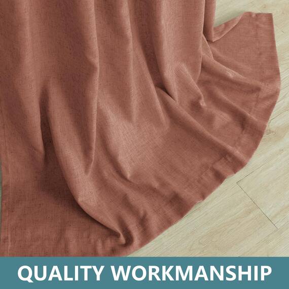 KOUFALL Terrakotta-Vorhänge aus Leinen-Mischgewebe für Wohnzimmer, 132 x 213 cm lang