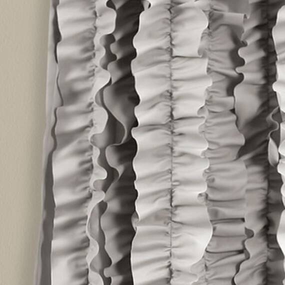 Lush Decor Belle Vintage Chic Fenstervorhang für Wohnzimmer, Esszimmer, Schlafzimmer (Einzelvorhang), 137,2 x 213,4 cm (B x L), Grau
