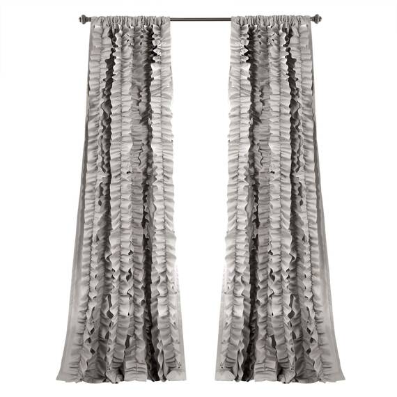 Lush Decor Belle Vintage Chic Fenstervorhang für Wohnzimmer, Esszimmer, Schlafzimmer (Einzelvorhang), 137,2 x 213,4 cm (B x L), Grau