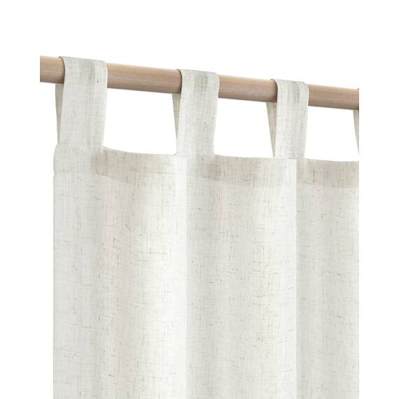 KOUFALL Türvorhang für Türen, Schlaufen, Sichtschutz, Boho, durchsichtig, Leinen, 198 cm lang, cremefarben