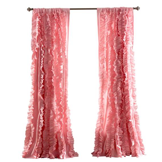 Lush Decor Belle Vintage Chic Fenstervorhang für Wohnzimmer, Esszimmer, Schlafzimmer (Einzelvorhang), 137 x 213 cm, Rosa
