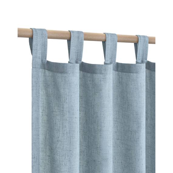 Blaue Vorhänge, für Wohnzimmer, 2 Paneele, lichtstreuend, halbtransparent, Leinen-Vorhänge für Esszimmer, Schiebetüren, Terrasse, Balkon, Hinterhof, Garten, 2,7 m lang, Steingrau, Staubblau/Grau
