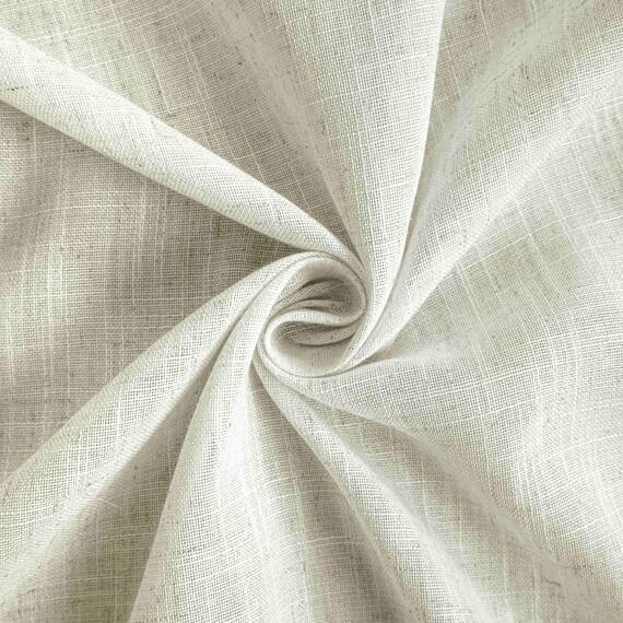 KOUFALL Vorhänge, lang, Leinen, durchscheinend, halblichtfilternd, Landhausstil, Boho, Fenstervorhänge für Wohnzimmer, Schlafzimmer, cremefarben, elfenbeinfarben, gebrochenes Weiß