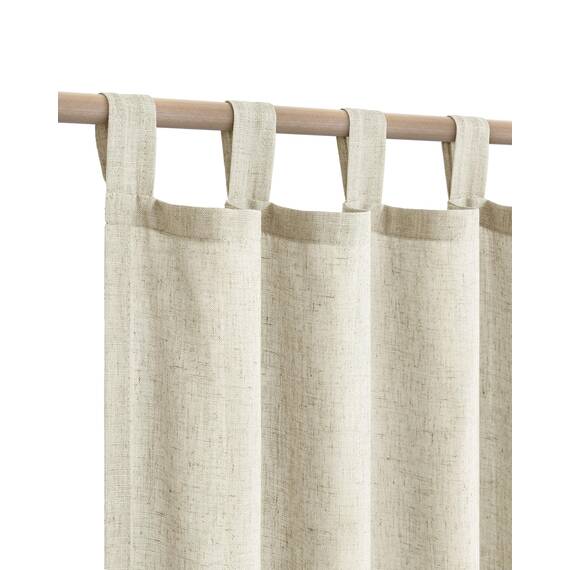 KOUFALL Vintage-Vorhänge für Wohnzimmer, 213 cm lang, 2 Paneele, Flachsleinen, rustikal, einfache Vorhänge für Hütte, Schlafzimmer, Hellbraun