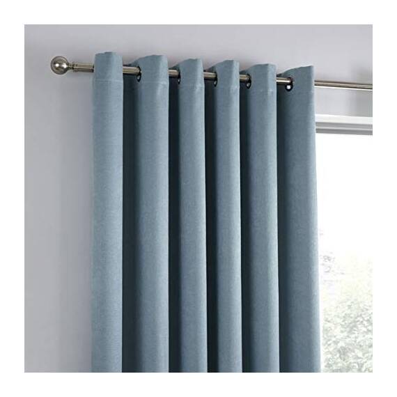 Fusion Paige Strata Vorhänge mit Ösen, gefüttert, 168 x 183 cm, Entenei, Futter: 100% Polyester, Enteneiblau