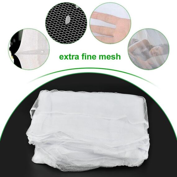 BUZIFU Moskitonetz Doppelbetten 200x200x180cm Großes Moskitonetz Bett Rechteckiger Netzvorhang Reise Fliegennetz Mückennetz Baldachin Mosquito Net Bed für Zuhause und Camping Geeignet, 1Einträge