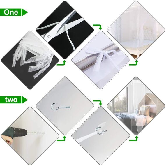 BUZIFU Moskitonetz Doppelbetten 200x200x180cm Großes Moskitonetz Bett Rechteckiger Netzvorhang Reise Fliegennetz Mückennetz Baldachin Mosquito Net Bed für Zuhause und Camping Geeignet, 1Einträge