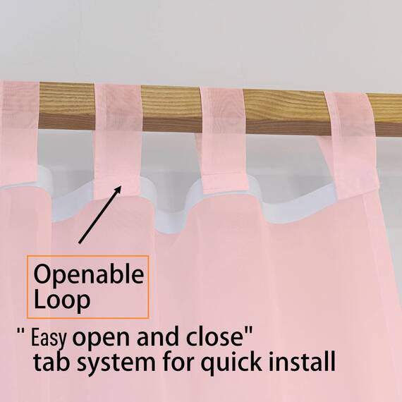 Linentalks transparente Baldachin-Bettvorhänge für King-, Doppel-, Standard- und Einzelbetten, 4-Eck-Bett-Baldachine & Vorhänge, Himmelbett-Vorhänge für Vierpfostenbetten, transparente Vorhänge, rosa