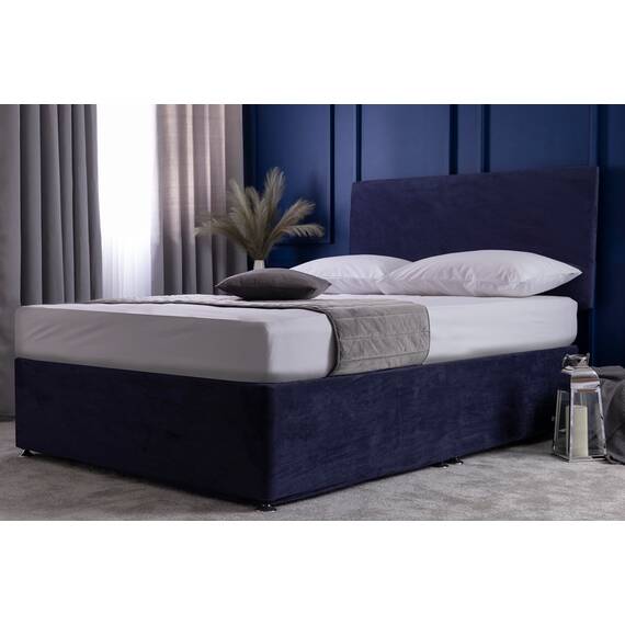 Belledorm Jersey-Unterlage – Verwandeln Sie einen tristen Bettkasten (Marineblau, Einzelbett)