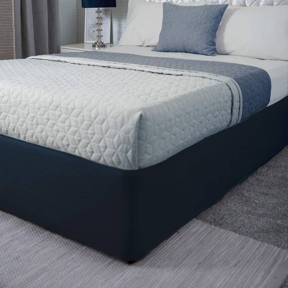 Belledorm Jersey-Unterlage – Verwandeln Sie einen tristen Bettkasten (Marineblau, Einzelbett)