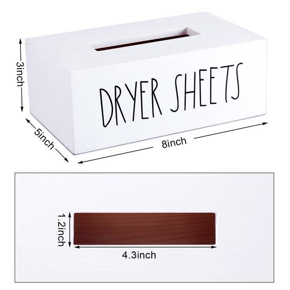 Trockner-Blatthalter, Spender, Behälter, Trockner, Aufbewahrungsbox für Waschküche, Dekoration, minimalistisch, leicht, luxuriöser Stil, Spender für die Organisation von Dekorationen (weiß, Holz)