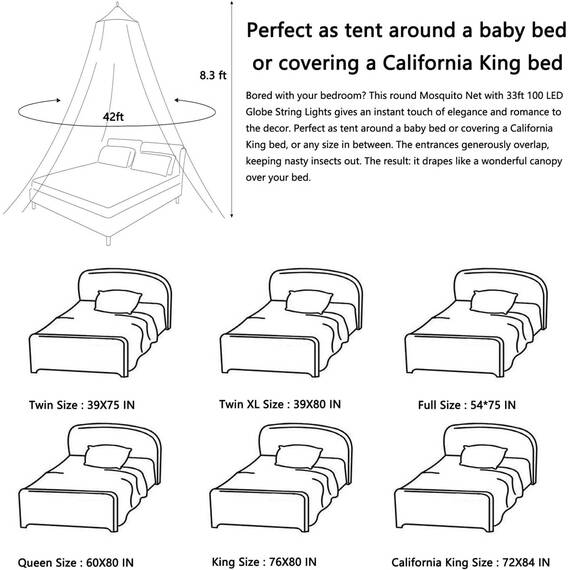 Comtelek Betthimmel mit Lichtern, Betthimmel mit RGB-Musik-Synchronisation, Farbwechsel, LED-Sternlichter mit App-Fernbedienung, Kuppel-Baldachin für Doppelbett, Queen-Size-Bett