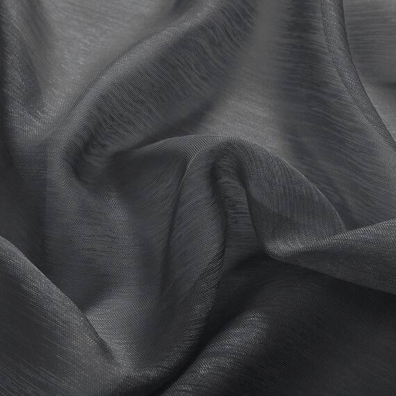 Dunkelgraue transparente Vorhänge, 160 cm lang fürs Jungenzimmer – 2 Paneele, anthrazitgrau, mit Ösen, elegante halbtransparente Voile-Vorhänge, 132,1 B x 160 L cm