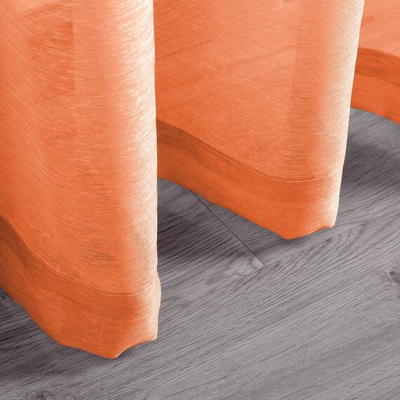 DONREN 2-teiliges Set luxuriöse, strukturierte, transparente Voile-Vorhänge mit Ösen fürs Schlafzimmer, 132,1 B x 213,4 L cm, Orange