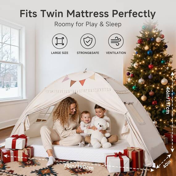 Kleinkind Baldachin Lichter & Flaggen Indoor Boden Bett Kinder Zelt Spielhaus Tragbar & Faltbar Twin Etagenbett Vorhänge Mädchen & Jungen Haus Schlafzimmer Privatsphäre Platz Schlafzelte Geschenke